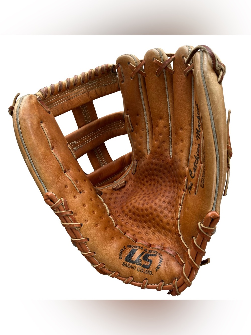 VTG USG-50 U&S SSK Baseball Glove Leather Mitt Catching Machine Dimple Process